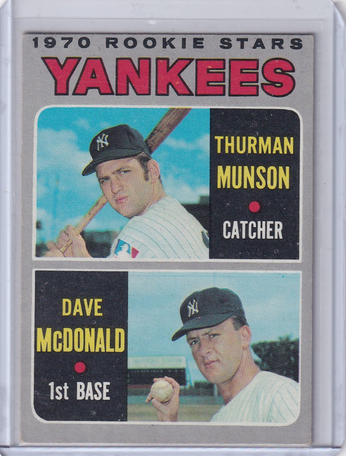 1970 Topps Baseball #189 Yankees Rookies - Thurman Munson / Dave McDonald RC