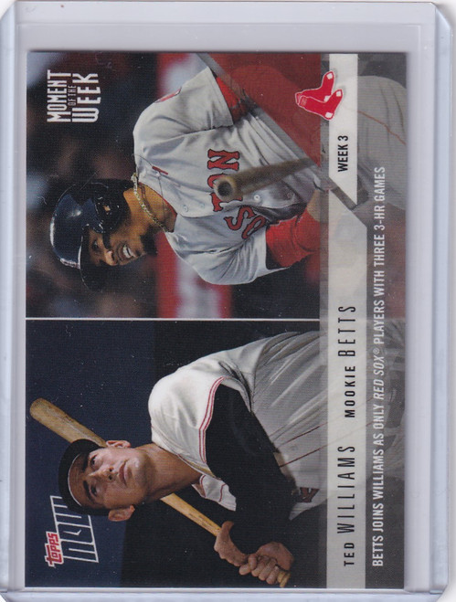 2018 Topps Now Moment of the Week #3 Ted Williams Mookie Betts - Red Sox