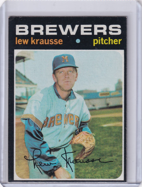 1971 Topps Baseball #372 Lew Krausse - Milwaukee Brewers