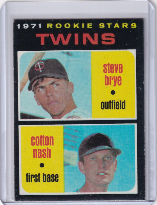 1971 Topps Baseball #391 Twins Rookies - Steve Brye / Cotton Nash RC