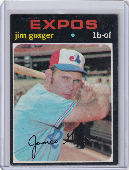 1971 Topps Baseball #284 Jim Gosger - Montreal Expos