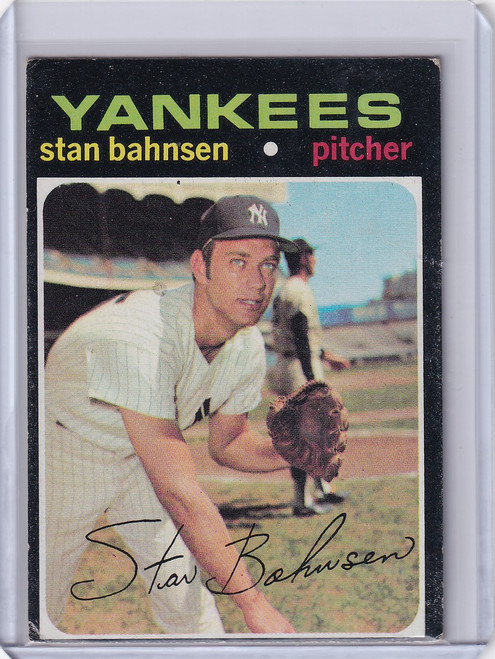 1971 Topps Baseball #184 Stan Bahnsen - New York Yankees