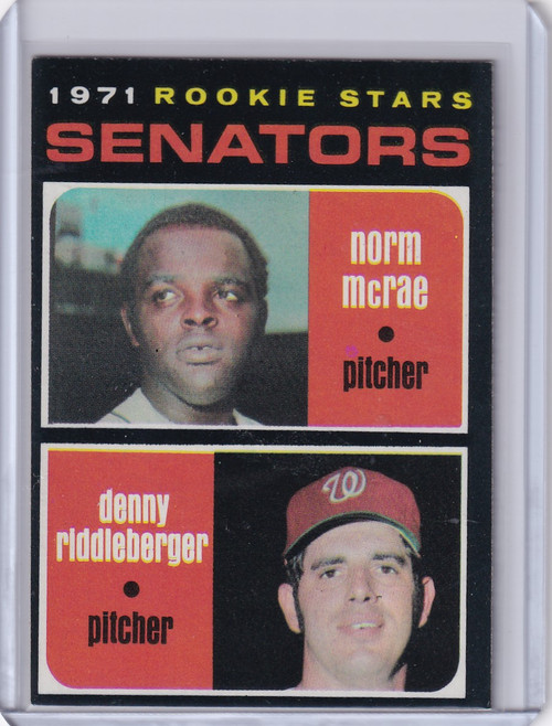 1971 Topps Baseball #93 Senators Rookies - Norm McRae / Denny Riddleberger RC