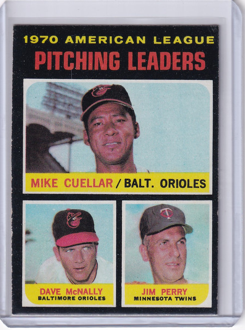 1971 Topps Baseball #69 AL 1970 Pitching Leaders - Cuellar / McNally / Perry