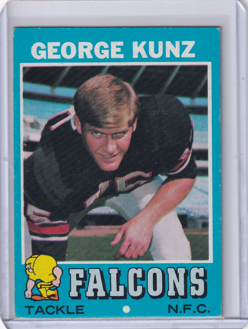 1971 Topps Football #109 George Kunz - Atlanta Falcons RC