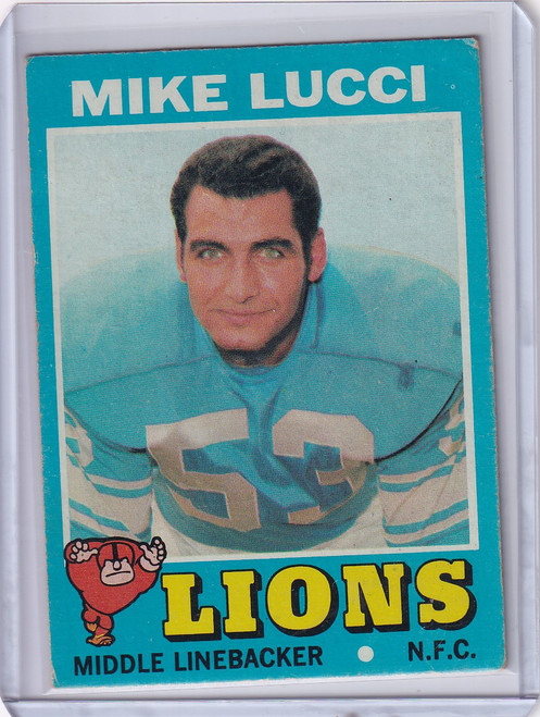 1971 Topps Football #105 Mike Lucci - Detroit Lions