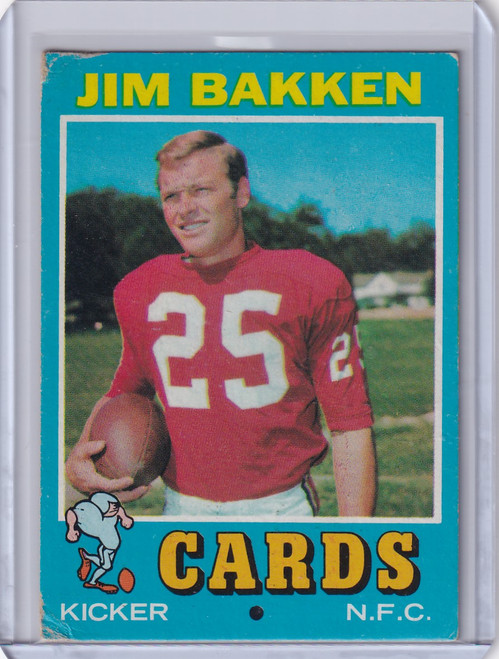 1971 Topps Football #214 Jim Bakken - St. Louis Cardinals