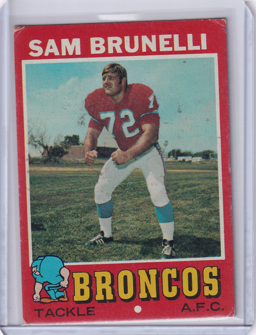 1971 Topps Football #185 Sam Brunelli - Denver Broncos