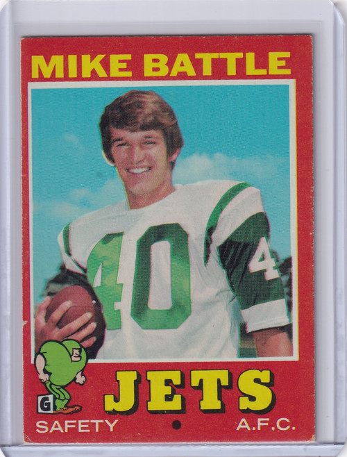 1971 Topps Football #179 Mike Battle - New York Jets RC