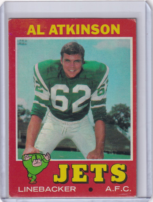 1971 Topps Football #48 Al Atkinson - New York Jets