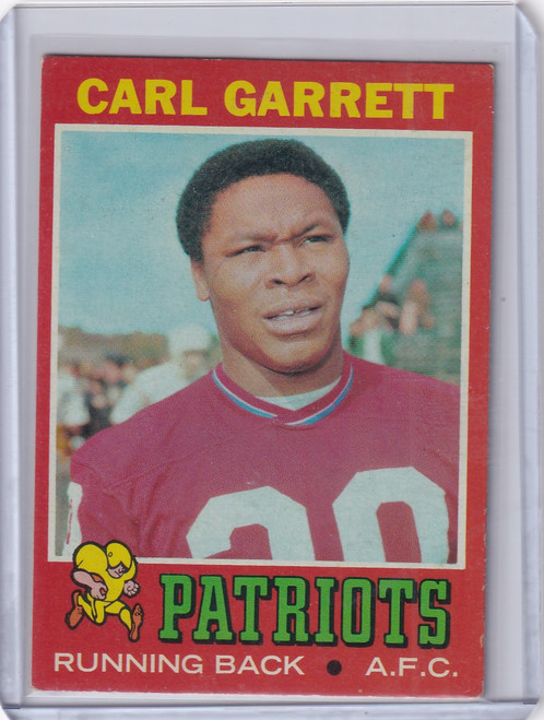 1971 Topps Football #34 Carl Garrett - New England Patriots RC