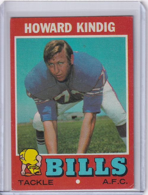 1971 Topps Football #33 Howard Kindig - Buffalo Bills