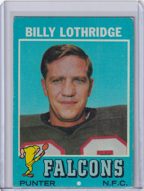 1971 Topps Football #29 Billy Lothridge - Atlanta Falcons