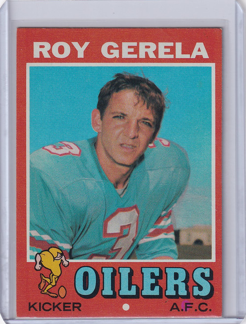 1971 Topps Football #14 Roy Gerela - Houston Oilers RC