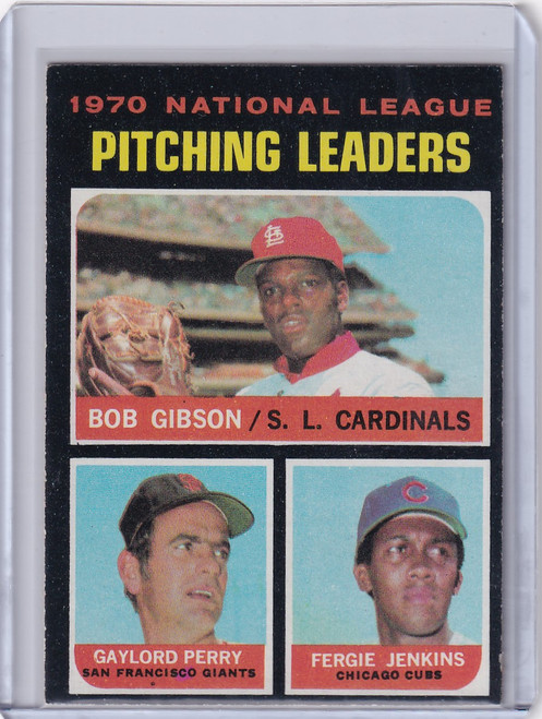 1971 Topps Baseball #70 NL 1970 Pitching Leaders - Gibson / Perry / Jenkins
