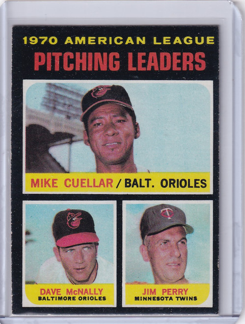 1971 Topps Baseball #69 AL 1970 Pitching Leaders - Cuellar / McNally /Perry