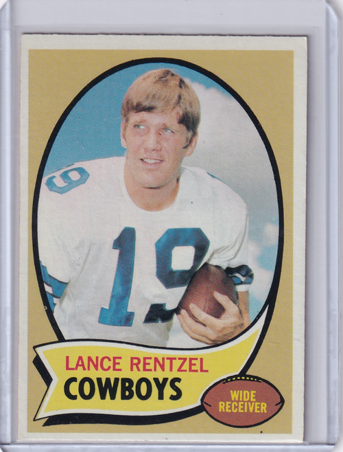 1970 Topps Football #113a Lance Rentzel Name Red - Dallas Cowboys