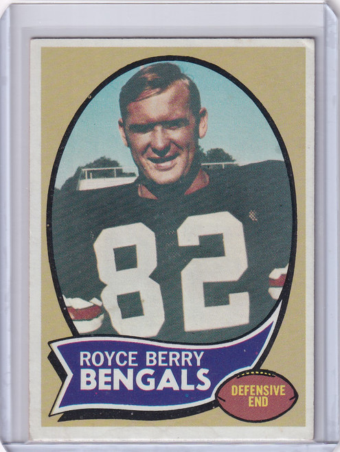 1970 Topps Football #86 Royce Berry RC - Cincinnati Bengals