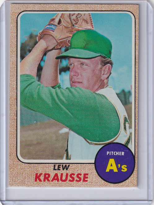 1968 Topps Baseball #458 Lew Krausse - Oakland Athletics