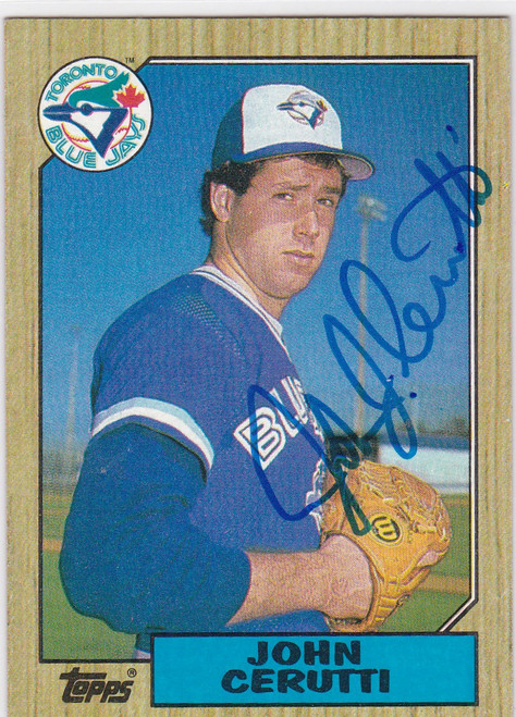 1987 Topps #557 John Cerutti Auto TTM Toronto Blue Jays