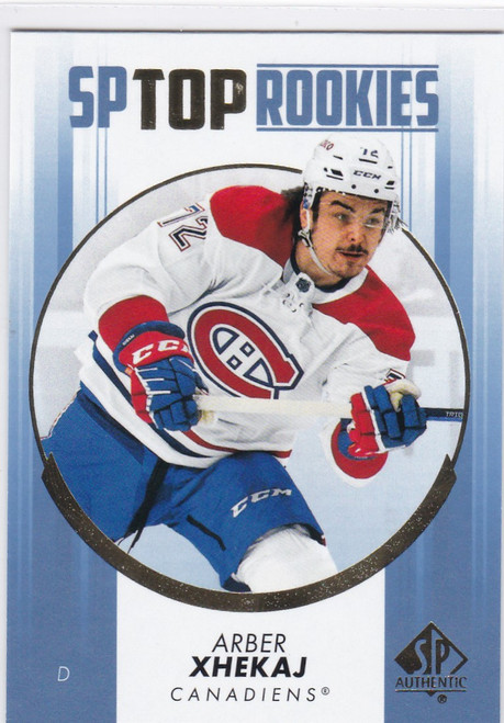 2022-23 SP Authentic Blue Top Rookies #TR-26 Arber Xhekaj Montreal Canadiens