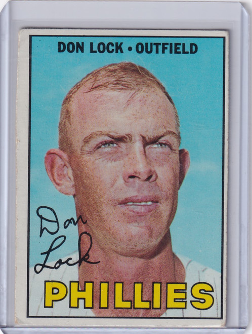1967 Topps Baseball #376 Don Lock - Philadelphia Phillies DP
