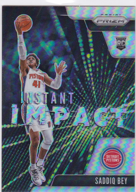 2020-21 Panini Prizm # 24 Sasddiq Bey RC Prizm Instant Impact Detroit Pistons