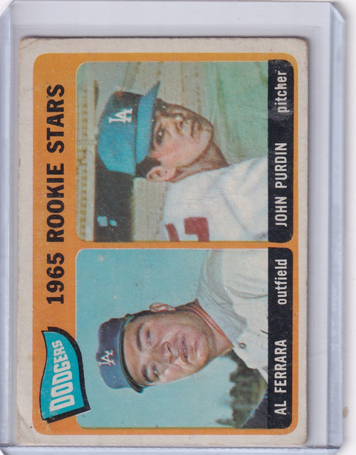 1965 Topps Baseball #331 Dodgers Rookies - Al Ferrara / John Purdin RC