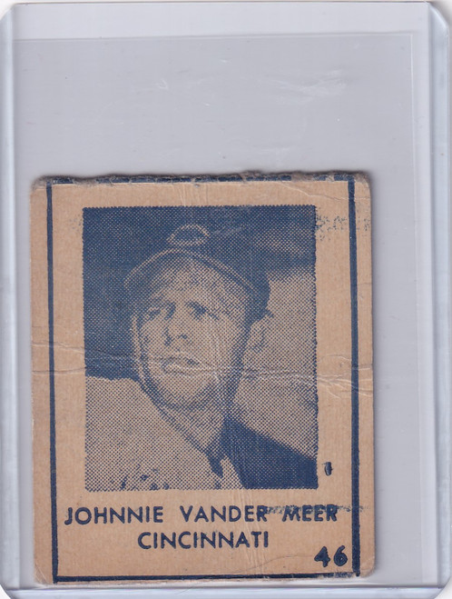 1948 R346 Blue Tint #46 Johnnie Vander Meer - Cincinnati Reds