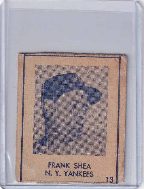1948 R346 Blue Tint #13 Frank Shea-  New York Yankees