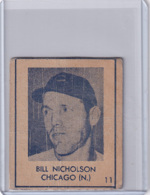 1948 R346 Blue Tint #11 Bill Nicholson - Chicago Cubs