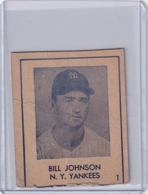 1948 R346 Blue Tint #1 Bill Johnson - New York Yankees