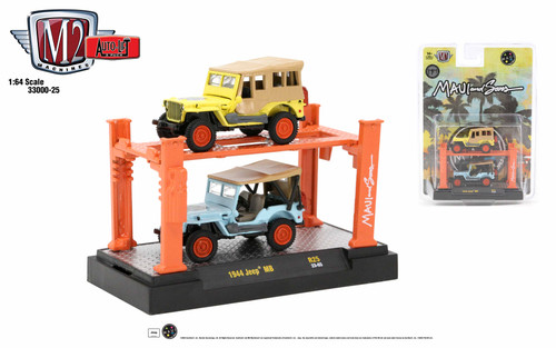 M2 Machines Auto Lift Release 25 1944 Jeep MB 2 Pack Maui and Sons