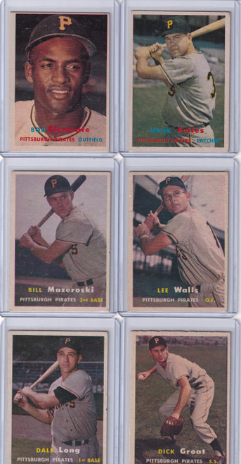 1957 Topps Baseball Pittsburgh Pirates Team Set - Clemente (24 Card Lot)