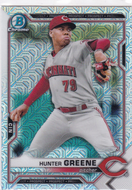2021 Bowman Chrome Mojo Refractor #BCP-175 Hunter Greene Cincinnati Reds 2021 Bowman Chrome Mojo Refractor #BCP-175 Hunter Greene Cincinnati Reds