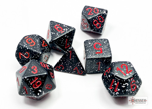 Chessex Speckled Space Blacklight Reactive Polyhedral 7 Die Set