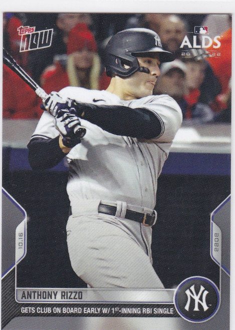 2022 TOPPS NOW #1091 ANTHONY RIZZO- NEW YORK YANKEES