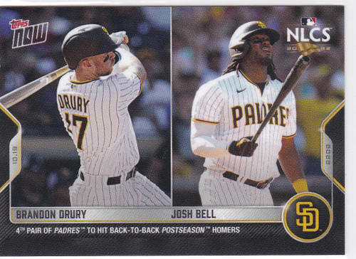 2022 TOPPS NOW #1103 BRANDON DRUDY & JOSH BELL- SAN DIEGO PADRES
