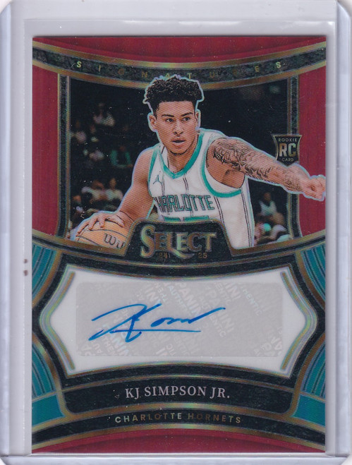 2024-25 Panini Select Auto #RS-KJJ KJ Simpson Jr 88/99 - Charlotte Hornets
