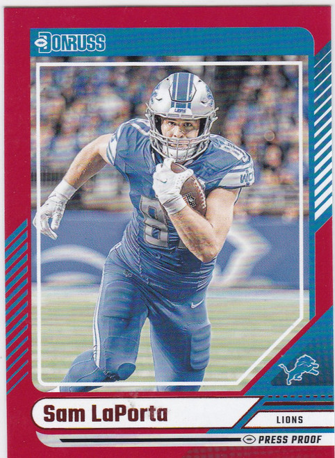 2024 Donruss #213 Sam Laporta Red Press Proof  Detroit Lions