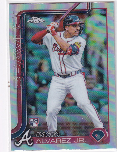 2025 Topps Chrome Baseball Refractor #75 Nacho Alvarez Jr. - Atlanta Braves