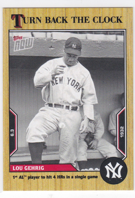 2022 TURN BACK THE CLOCK #65 LOU GEHRIG- NEW YORK YANKEES