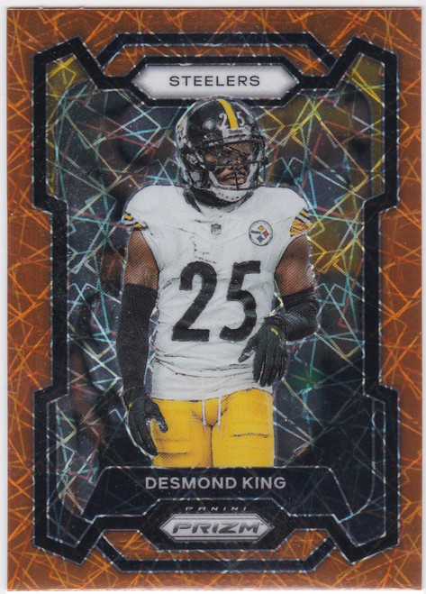 2023 Prizm #118 Desmond King  Orange Laser Pittsburgh Steelers