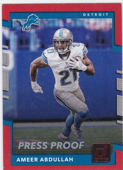 2017 Donruss #178 Ameer Abdullah Press Proof Detroit Lions
