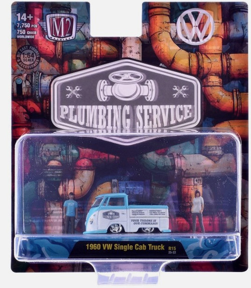 M2 Machines 1:64 R15 1960 VW Single Cab Truck Plumbing Service