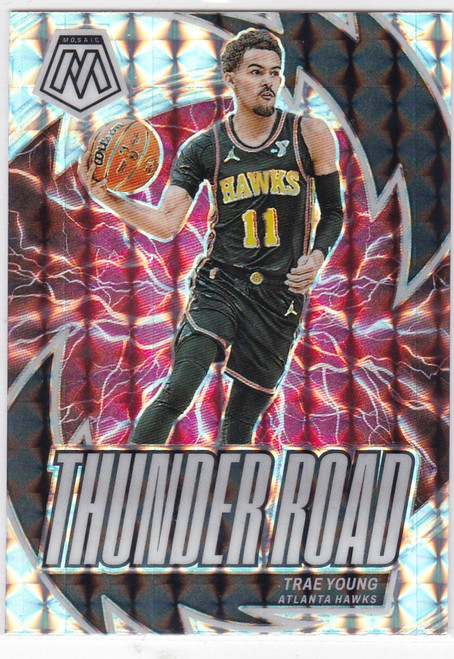 2023-24 Panini Mosaic #11 Trae Young Thunder Road Atlanta Hawks