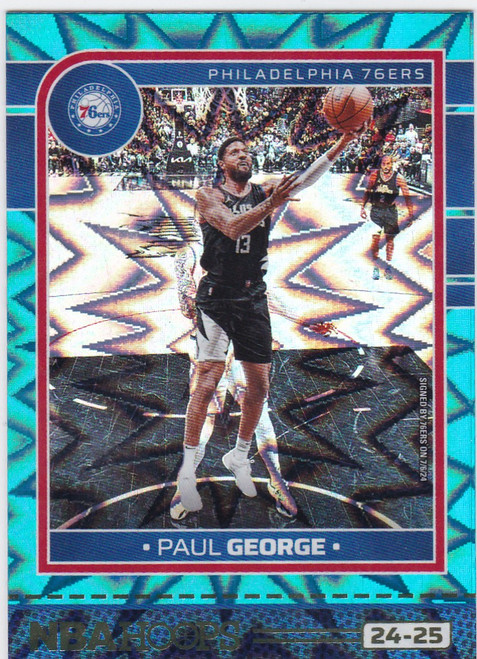 2024-25 Panini NBA Hoops Teal Explosion #81 Paul George Philadelphia 76ers 2024-25 Panini NBA Hoops Teal Explosion #81 Paul George Philadelphia 76ers