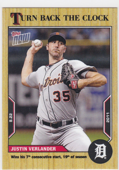 2022 TURN BACK THE CLOCK #145 JUSTIN VERLANDER- DETROIT TIGERS