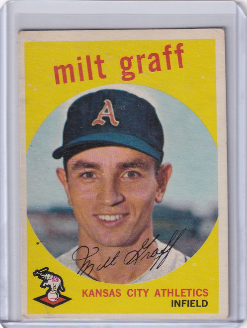 1959 Topps Baseball #182 Milt Graff - Kansas City Athletics