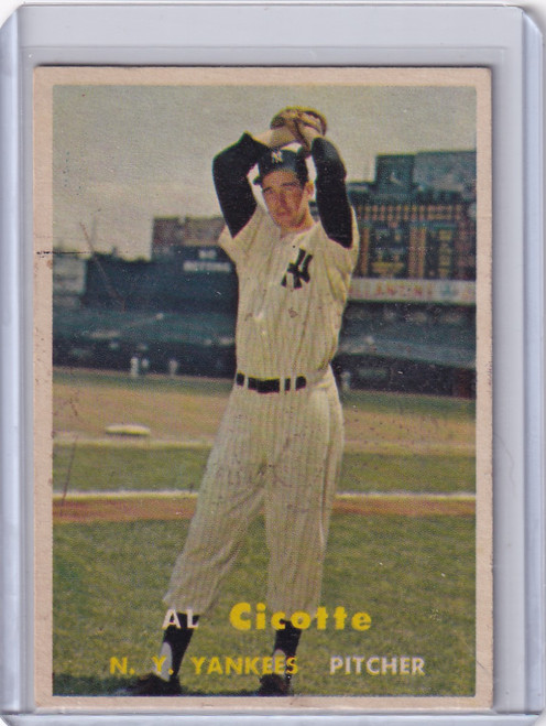 1957 Topps Baseball #398 Al Cicotte - New York Yankees RC